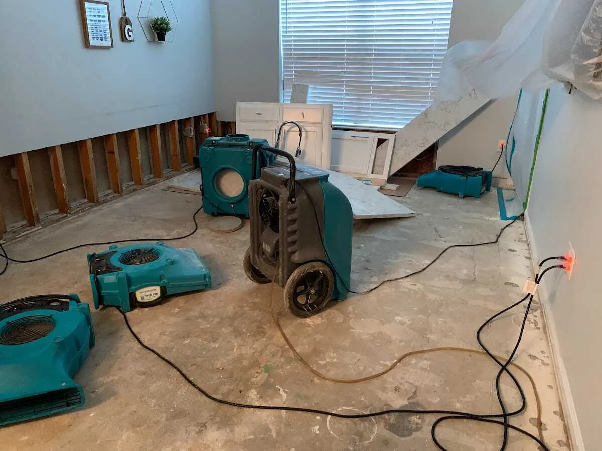 Dehumidifier in flood-cut room for Water Extraction & Removal in Argyle